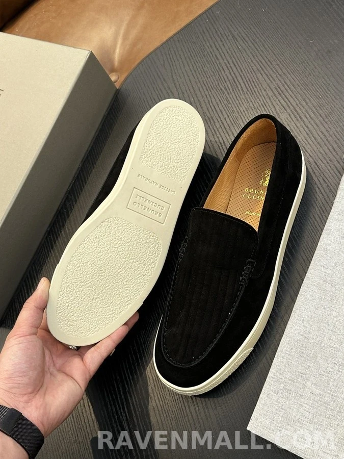 브루넬로 쿠치넬리 브루넬로 쿠치넬리 립 패턴 스웨이드 로퍼 상세 이미지