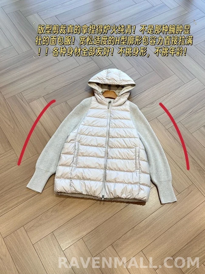 브루넬로 쿠치넬리 브루넬로 쿠치넬리 니트 슬리브 패딩 후드 가디건 상세 이미지