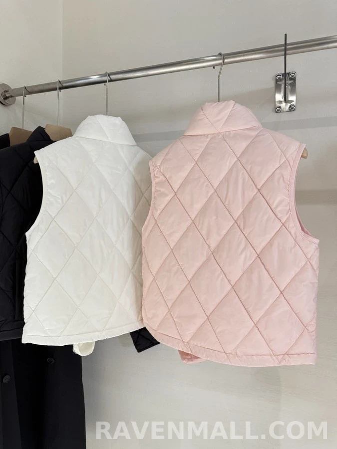 버버리 버버리 체크 지퍼 퀼팅 베스트 상세 이미지