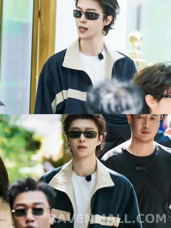 생로랑 세인트로랑 배색 스트라이프 코튼 캔버스 자켓 상세 이미지