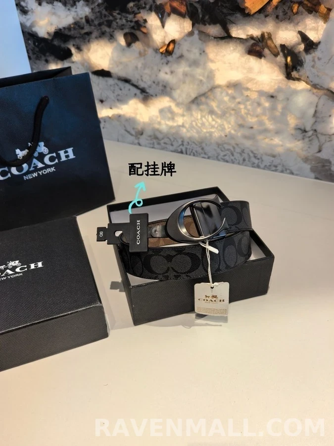 코치 코치 시그니처 패턴 리버서블 벨트 상세 이미지