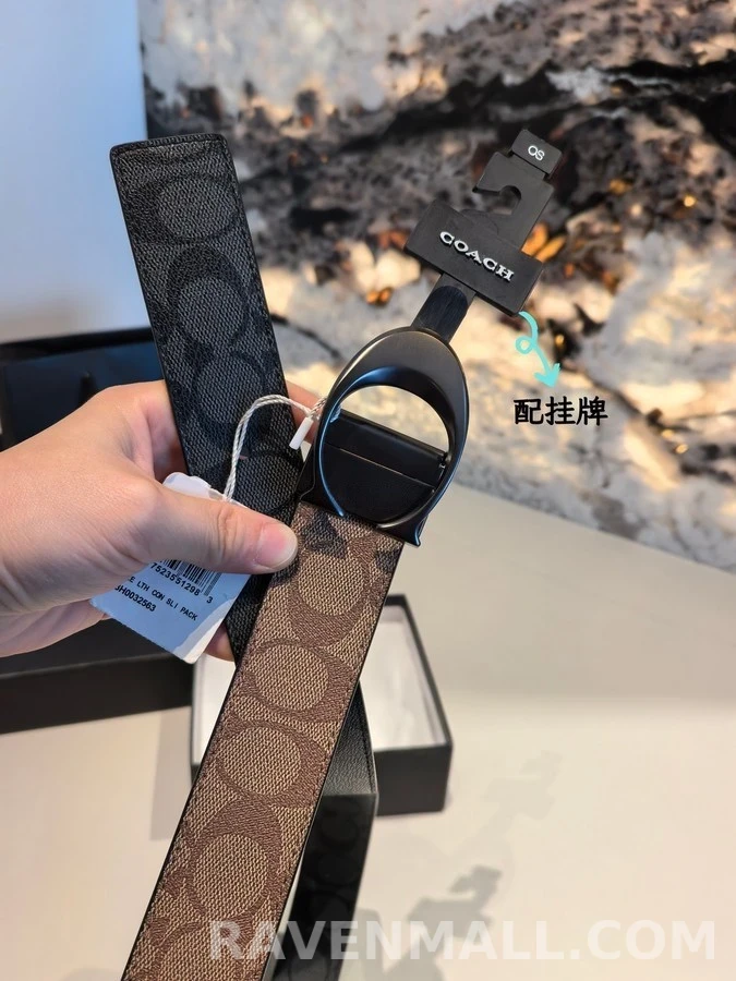 코치 코치 시그니처 패턴 리버서블 벨트 상세 이미지