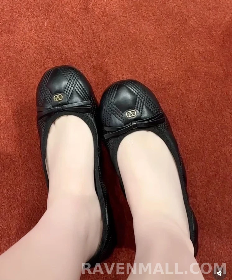 발렌티노 발렌티노 퀼팅 리본 발레 플랫 상세 이미지