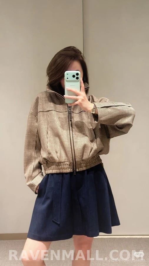 브루넬로 쿠치넬리 브루넬로 쿠치넬리 하운드투스 스탠드넥 자켓 상세 이미지