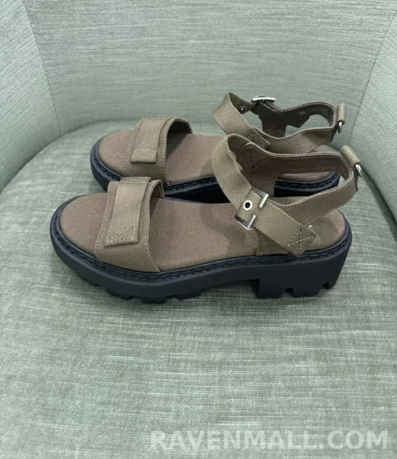 프라다 프라다 러그솔 캔버스 샌들 상세 이미지