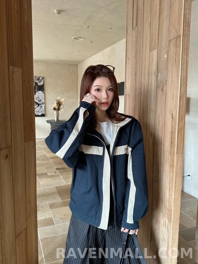 생로랑 세인트로랑 로고 자수 배색 자켓 상세 이미지