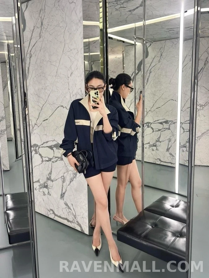 생로랑 세인트로랑 로고 자수 배색 자켓 상세 이미지