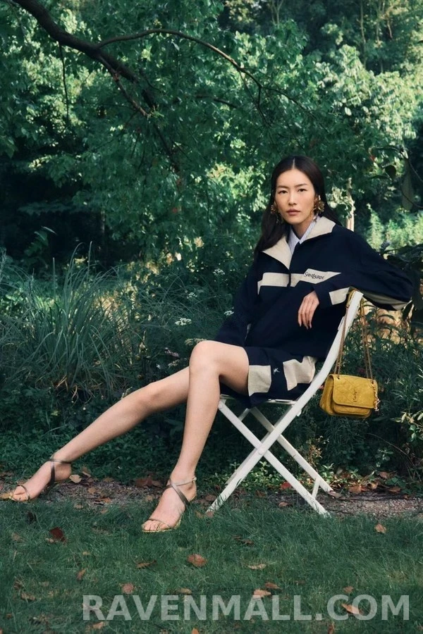 생로랑 세인트로랑 로고 자수 배색 자켓 상세 이미지