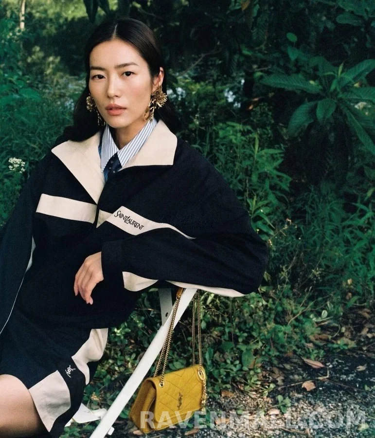 생로랑 세인트로랑 로고 자수 배색 자켓 상세 이미지