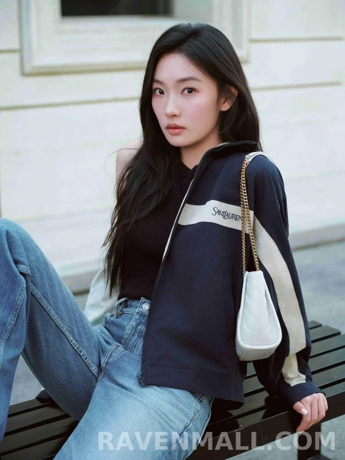 생로랑 세인트로랑 로고 자수 배색 자켓 상세 이미지