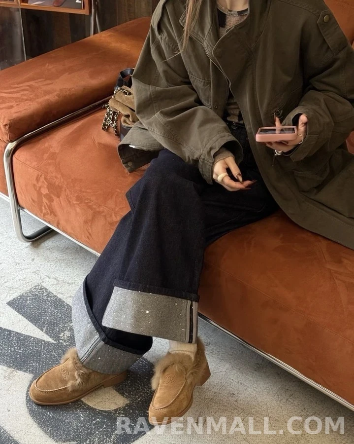 샤넬 샤넬 퍼 트리밍 로퍼 상세 이미지