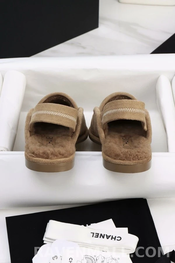 샤넬 샤넬 스웨이드 털 안감 슬링백 로퍼 상세 이미지