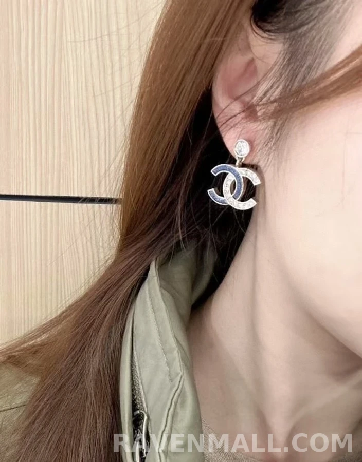 샤넬 샤넬 데님 크리스탈 로고 귀걸이 상세 이미지