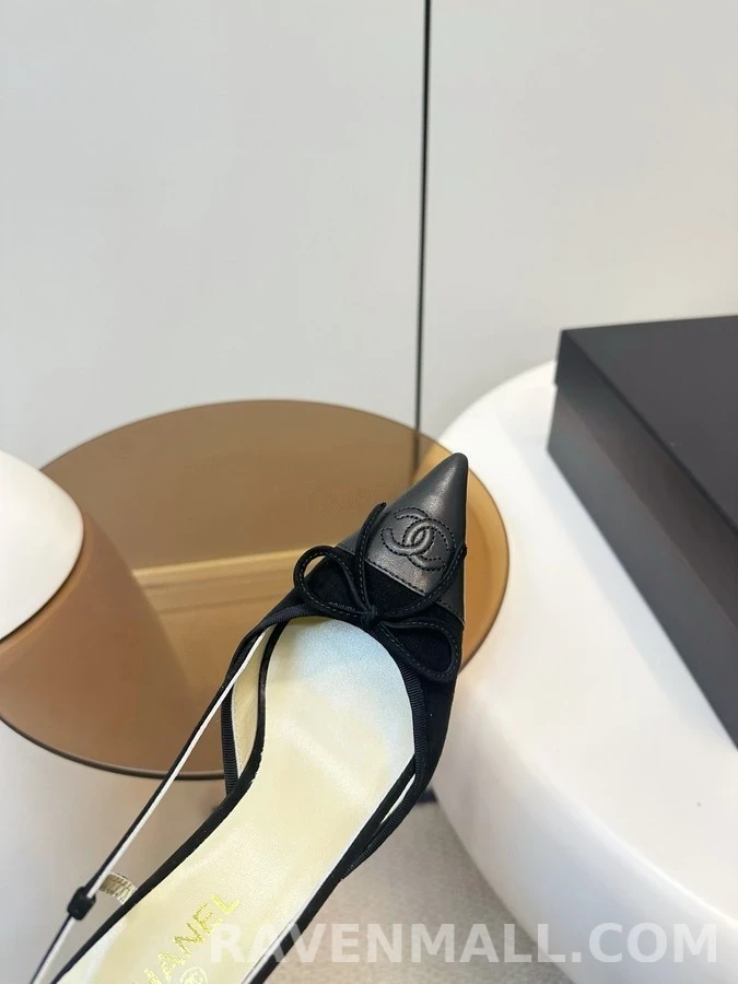 샤넬 샤넬 투톤 보우 슬링백 힐 상세 이미지