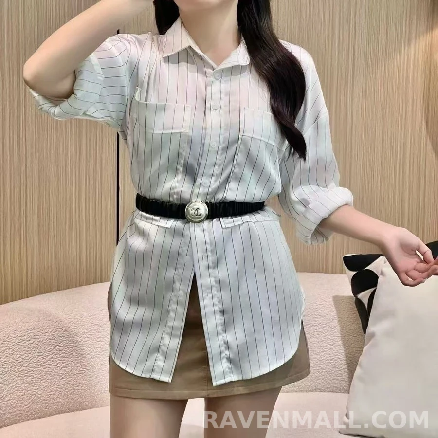 샤넬 샤넬 진주 로고 탄력 벨트 상세 이미지