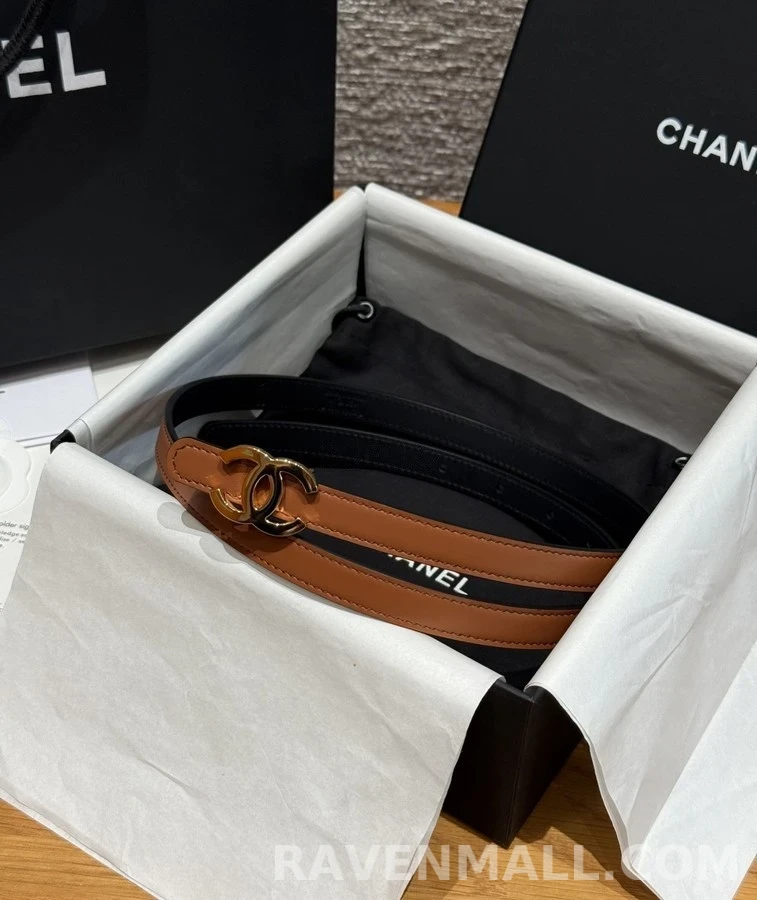 샤넬 샤넬 로고 슬림 벨트 상세 이미지