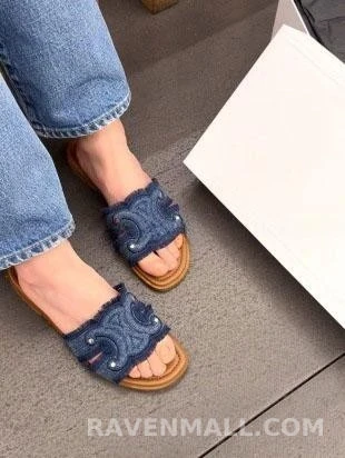 셀린느 셀린느 마리나 프린지 뮬 데님 상세 이미지