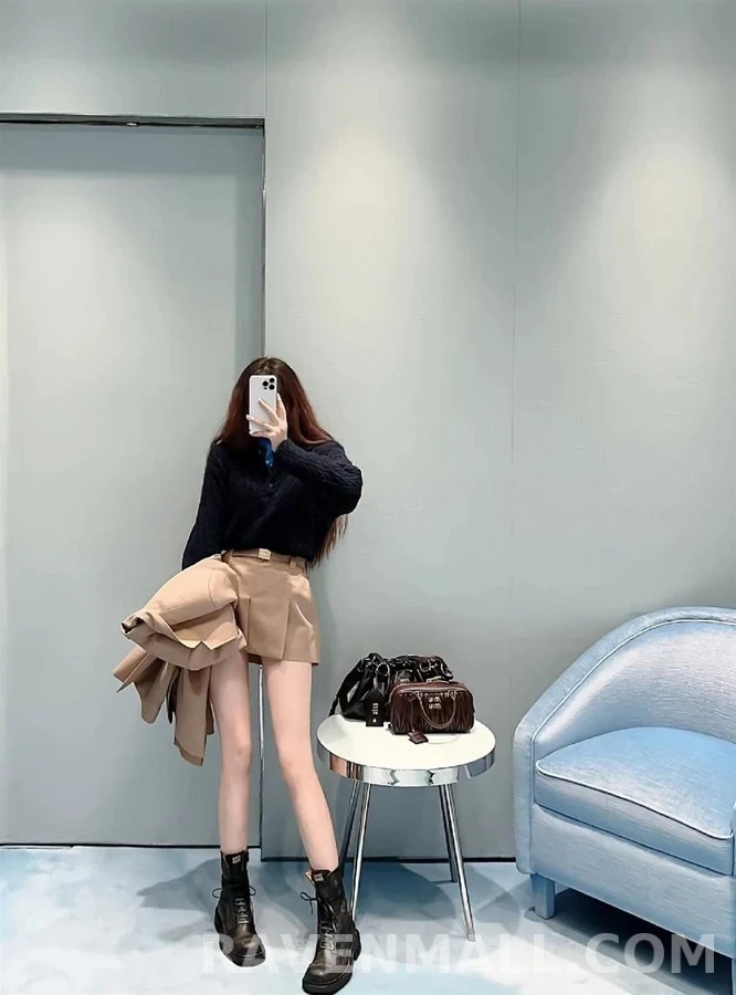 미우미우 미우미우 가죽 레이스 부티 상세 이미지