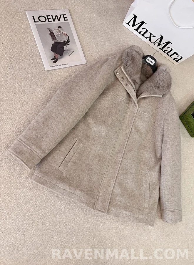 로로피아나 로로피아나 퍼 칼라 울 코트 상세 이미지