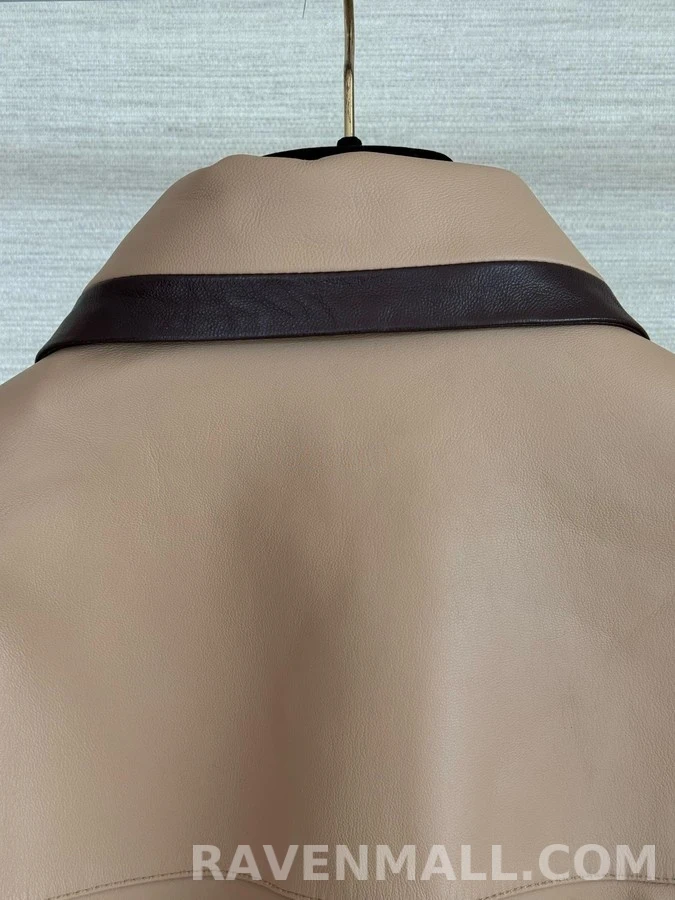 샤넬 샤넬 가죽 배색 칼라 재킷 상세 이미지