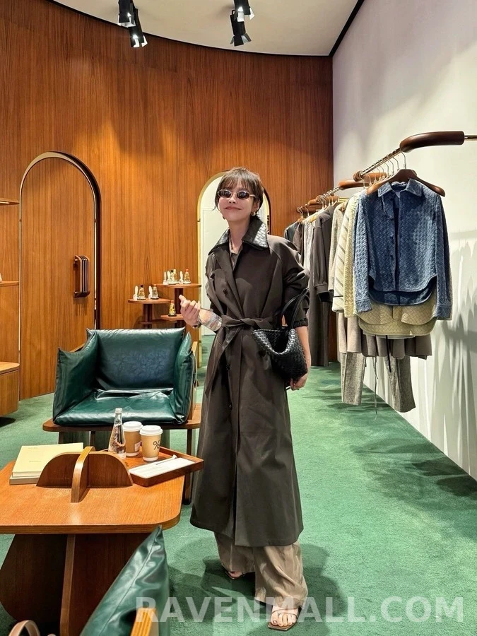 보테가베네타 보테가 베네타 위빙 레더 칼라 코트 상세 이미지