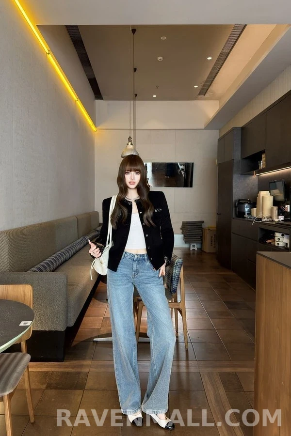 샤넬 샤넬 체크 칼라 자켓 상세 이미지