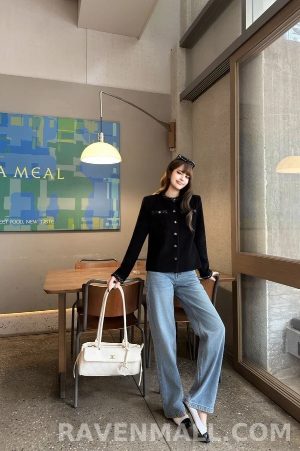 샤넬 샤넬 체크 칼라 자켓 상세 이미지