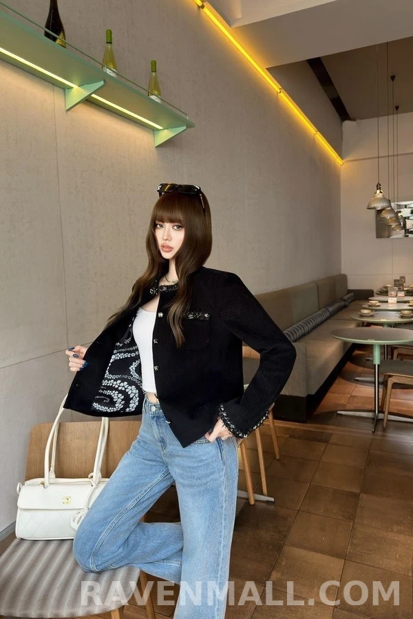 샤넬 샤넬 체크 칼라 자켓 상세 이미지