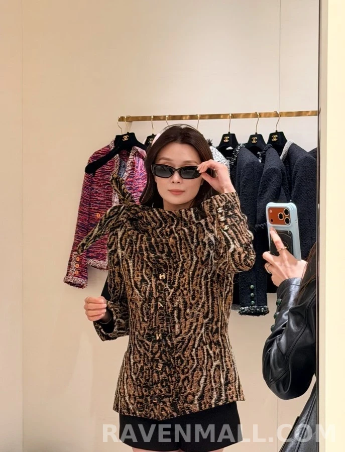 샤넬 샤넬 레오파드 자카드 재킷 상세 이미지