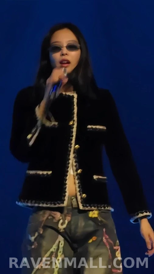 샤넬 샤넬 벨벳 스트라이프 트위드 트리밍 자켓 상세 이미지