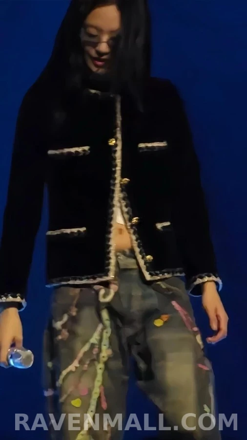 샤넬 샤넬 벨벳 스트라이프 트위드 트리밍 자켓 상세 이미지