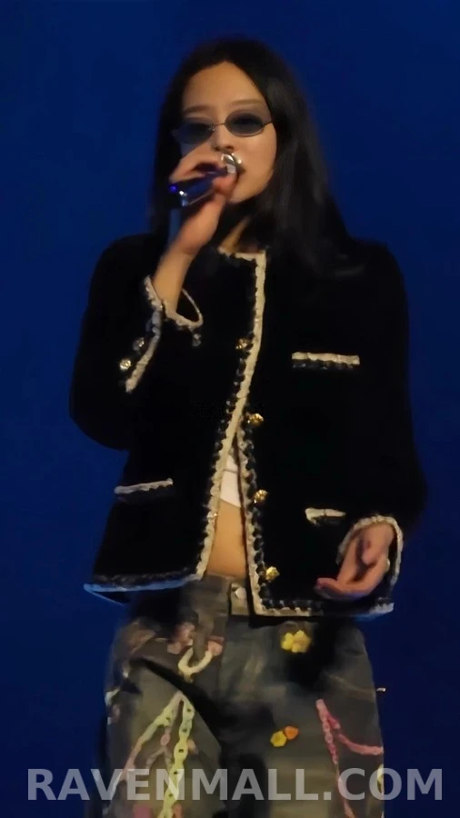 샤넬 샤넬 벨벳 스트라이프 트위드 트리밍 자켓 상세 이미지