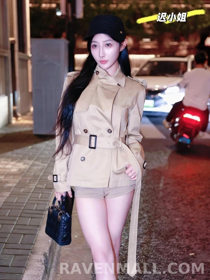 버버리 버버리 코튼 혼방 숏 트렌치 코트 상세 이미지