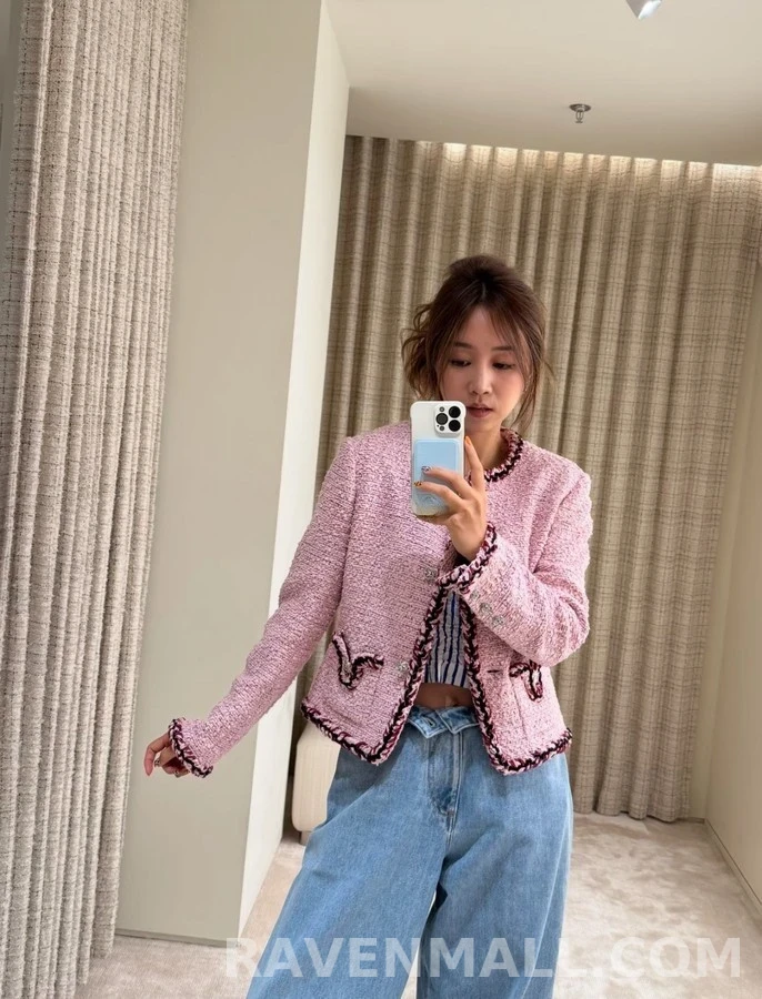 샤넬 샤넬 트위드 배색 롤링 자켓 상세 이미지