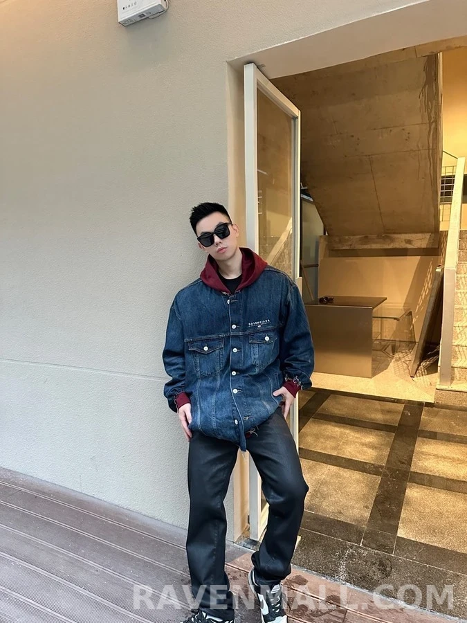 발렌시아가 발렌시아가 데님 후드 맨투맨 상세 이미지