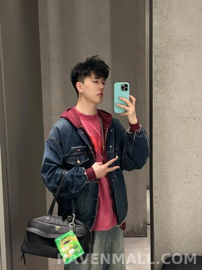 발렌시아가 발렌시아가 데님 후드 맨투맨 상세 이미지