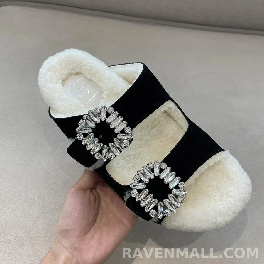 로저 비비에 로저비비에 Slidy Viv Fur 플랫 샌들 상세 이미지