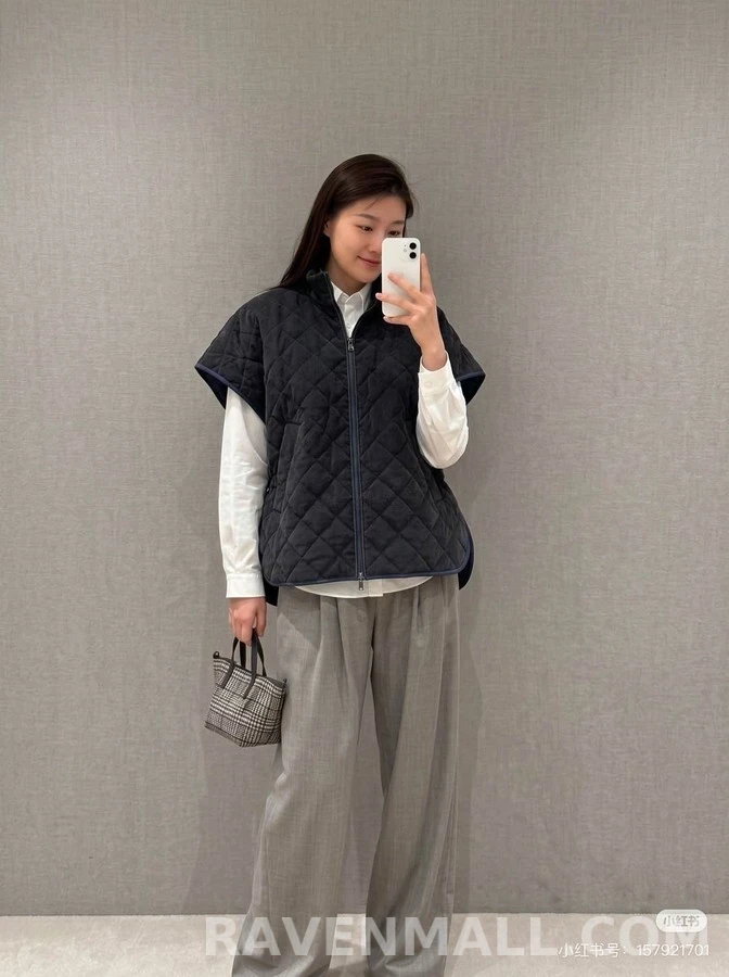 브루넬로 쿠치넬리 브루넬로 쿠치넬리 퀼팅 드로스트링 케이프 자켓 상세 이미지