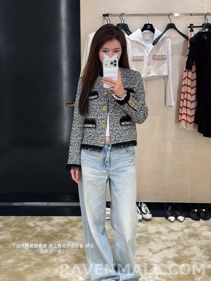 샤넬 샤넬 트위드 프린지 자켓 상세 이미지