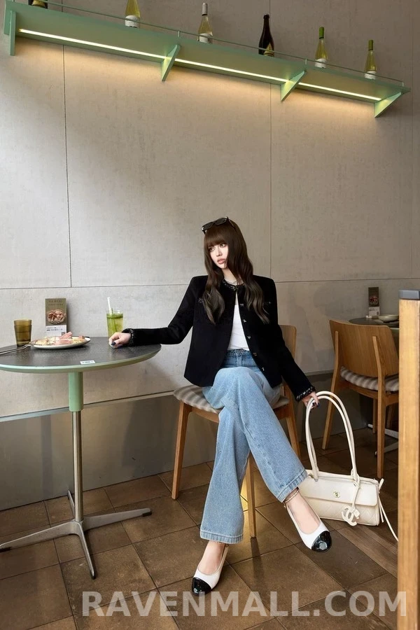 샤넬 샤넬 코듀로이 트림 라운드넥 자켓 상세 이미지