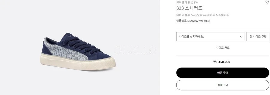 디올 디올 B33 스니커즈 상세 이미지