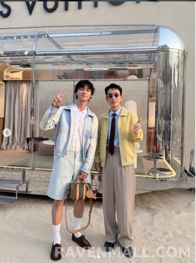 루이비통 루이비통 컬러 블록 레터링 실크 혼방 자켓 상세 이미지