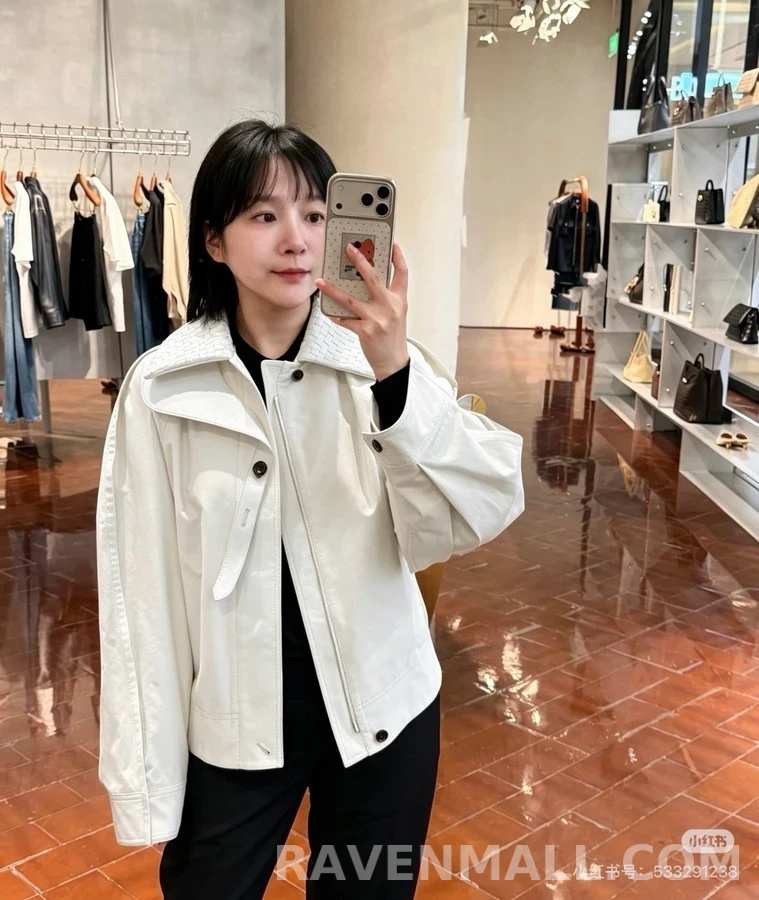 보테가베네타 보테가 베네타 위빙 레더 칼라 자켓 상세 이미지