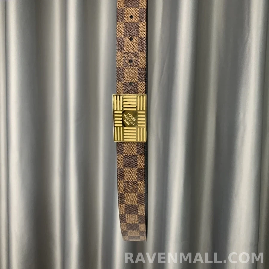 루이비통 루이비통 다미에 플레이트 리버서블 35mm 벨트 상세 이미지