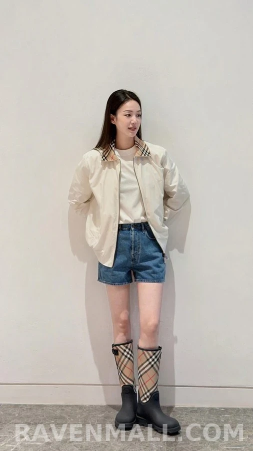버버리 버버리 체크 칼라 해링턴 자켓 상세 이미지