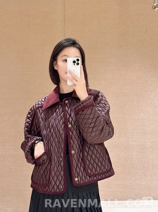 버버리 버버리 다이아몬드 퀼팅 코듀로이 카라 자켓 상세 이미지