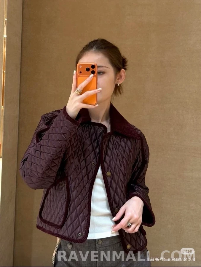 버버리 버버리 다이아몬드 퀼팅 코듀로이 카라 자켓 상세 이미지