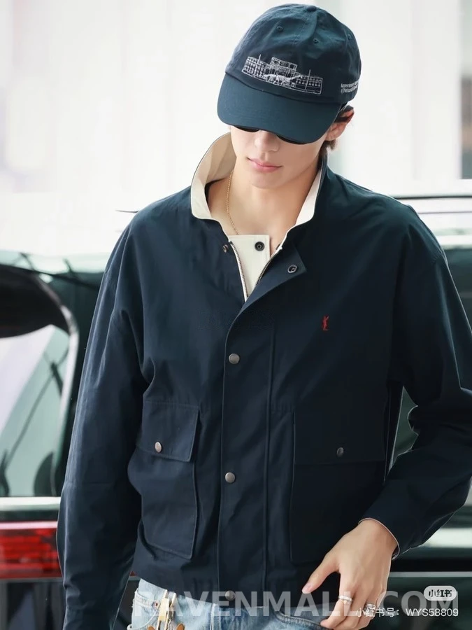 생로랑 세인트로랑 레터링 카라 자켓 상세 이미지