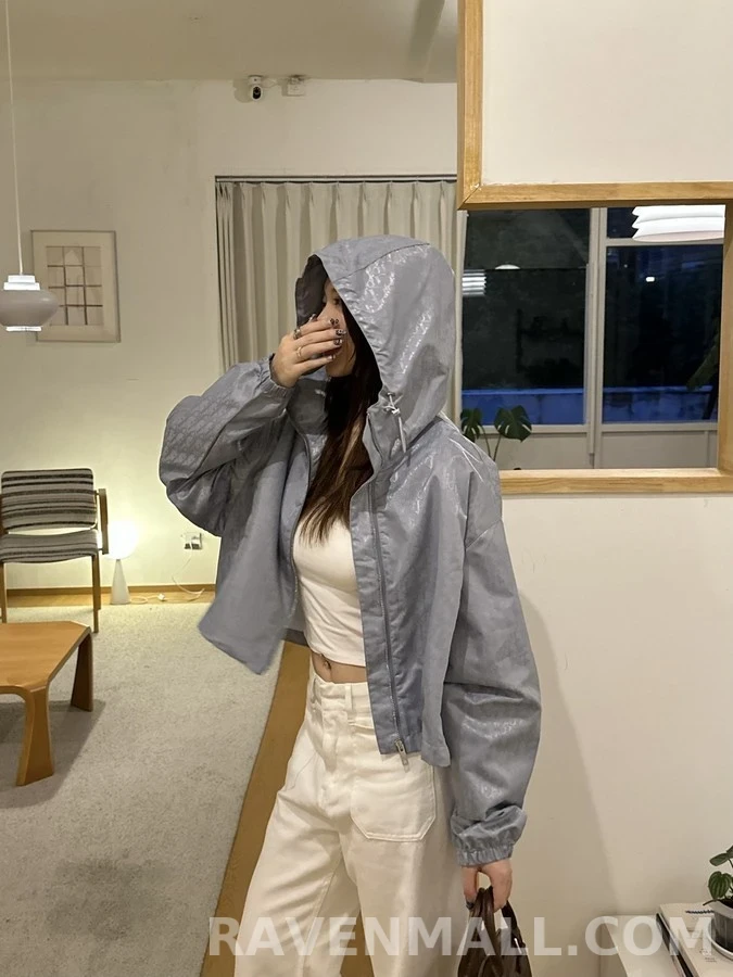 디올 디올 오블리크 크롭 후드 집업 상세 이미지