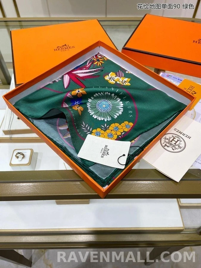 에르메스 에르메스 플랑플뢰르 90 스카프 상세 이미지